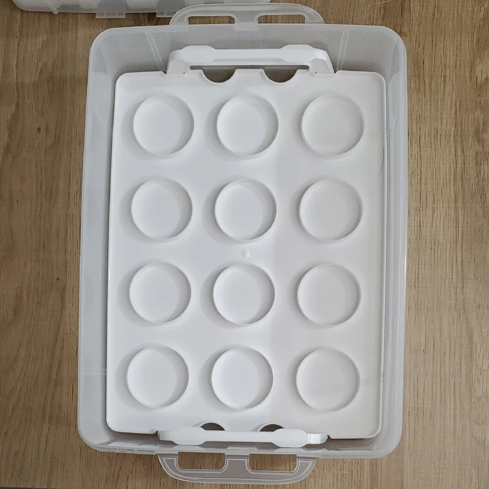 Clear Plastic 2-Tier Snapware Cupcake Cake Dessert Carrier Storage Container